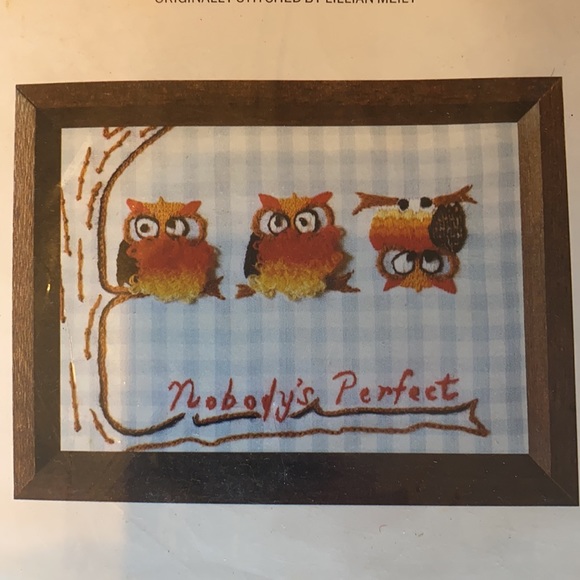 Vintage Gingham Owls Nobody’s Perfect Craft Kit - Picture 3 of 8